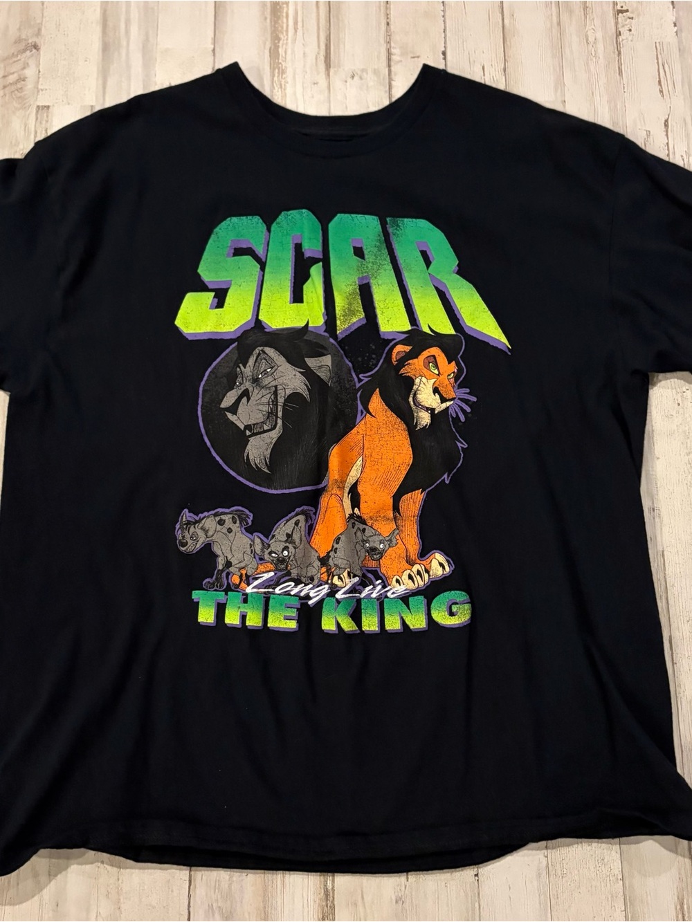 Scar The King Graphic Tee - Black with Neon Green & Orange XL